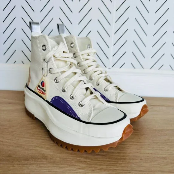 ⭐Converse Run Star Hike Hi Platform 7.5 Mens Shoes Beige Purple Sneaker A09796C⭐